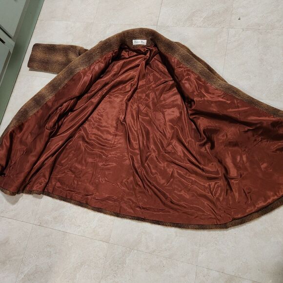 VTG Christian Dior Womens Size 8 USA Made Long Fur Coat Jacket Mink? W Pockets - Picture 10 of 16